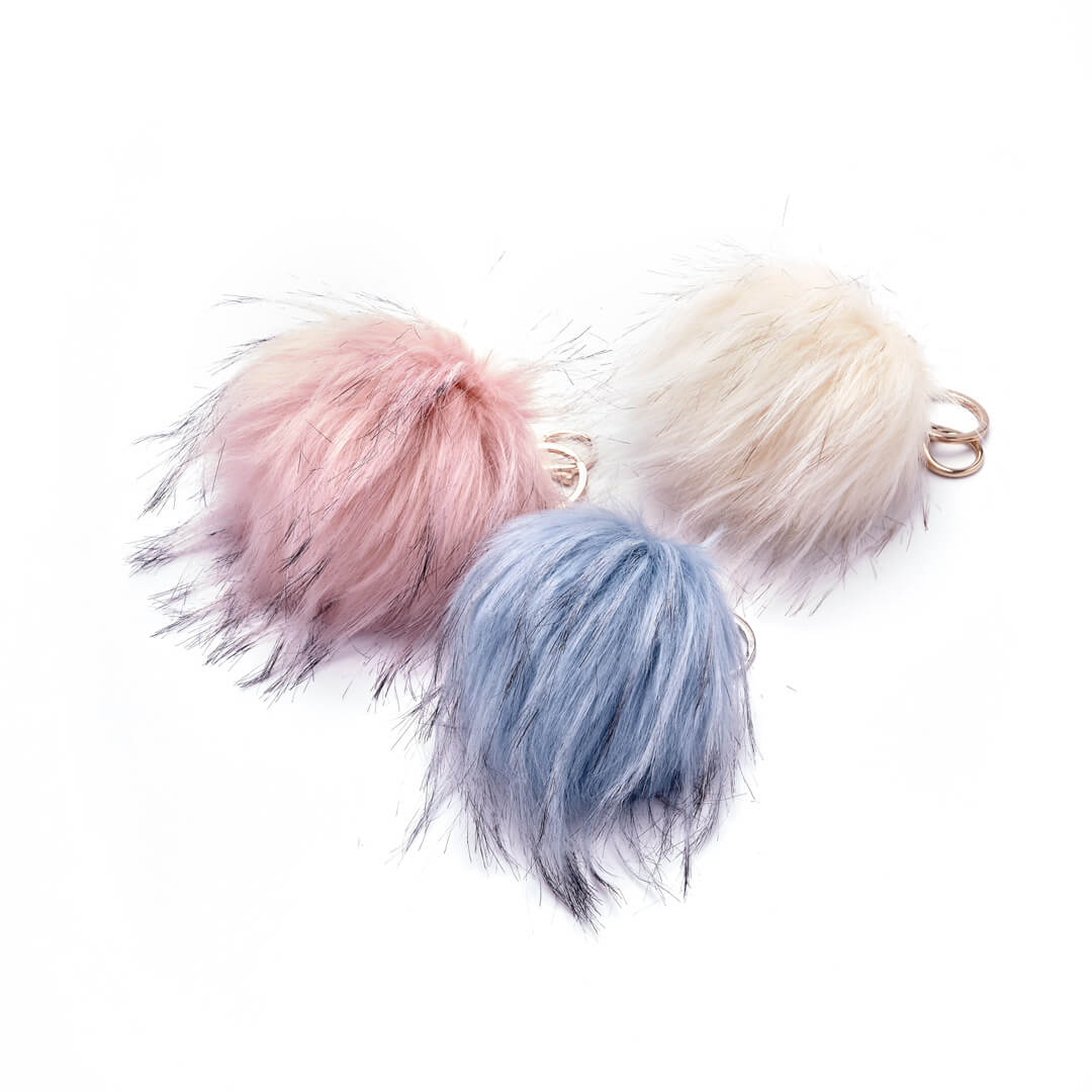 Faux fur pom pom bag charm best sale