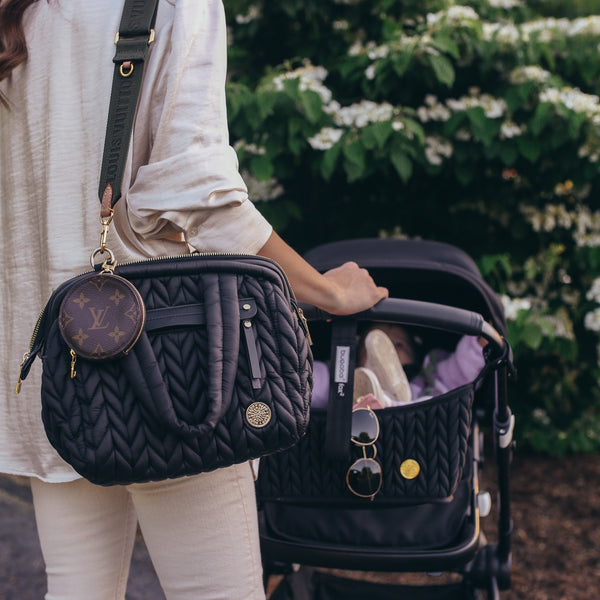 Paige Mini Diaper Bag - Small Black Baby Bag – HAPP BRAND