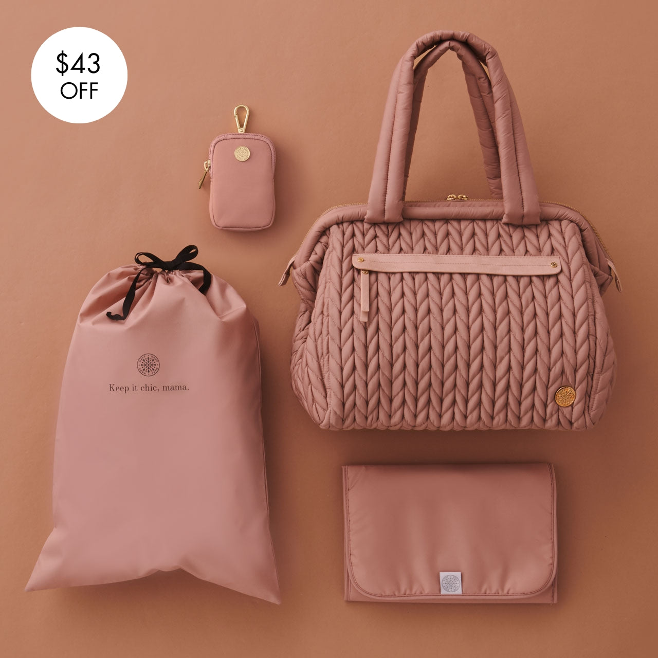 Paige Carryall Dusty Rose Holiday Set